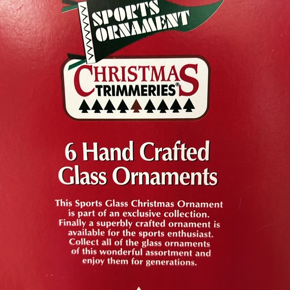 Handcrafted Glass Sports Christmas Ornaments Set of 6 - Picture 6 of 7